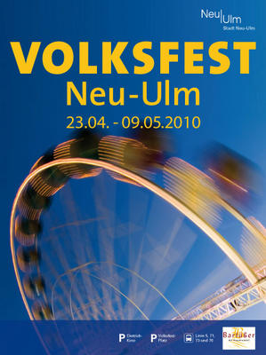 Party Flyer: 107. Neu-Ulmer Volksfest am 25.04.2010 in Neu-Ulm