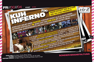Party Flyer: ARENA Gnzburg - Kuh Inferno 2010 am 30.04.2010 in Gnzburg (Kreisstadt)