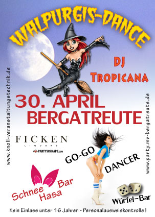 Party Flyer: Walpurgis-Dance mit DJ Tropicana am 30.04.2010 in Bergatreute