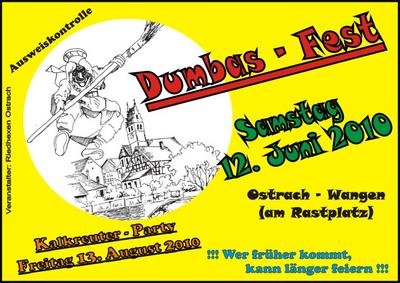 Party Flyer: Dumbas - Fest 2010 mit den Ostracher Riedhexen am 12.06.2010 in Ostrach