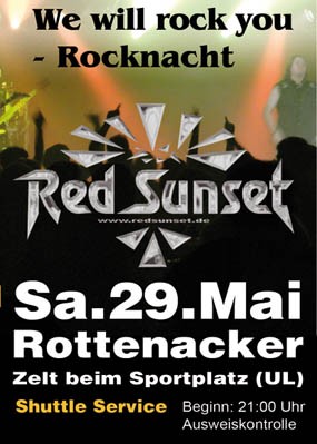 Party Flyer: Rocknacht 2010 mit RedSunset am 29.05.2010 in Rottenacker