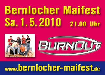 Party Flyer: Maifest Bernloch mit BurnOut am 01.05.2010 in Hohenstein