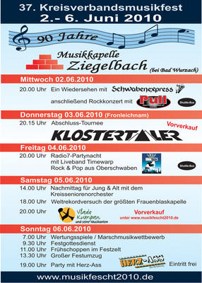 Party Flyer: Radio7 Partynacht - TIME WARP (Shuttlebus) am 04.06.2010 in Bad Wurzach