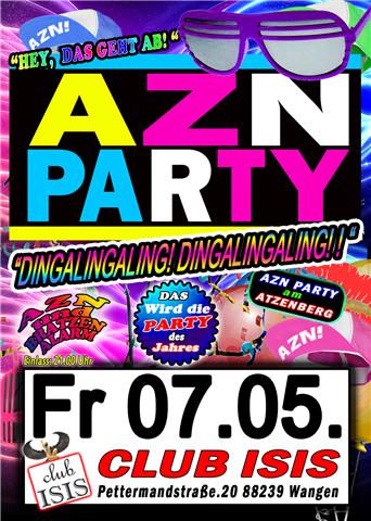 Party Flyer: AZN-Party am 07.05.2010 in Wangen im Allgu