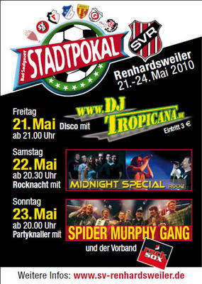 Party Flyer: Groe Partynacht mit DJ Tropicana am 21.05.2010 in Bad Saulgau