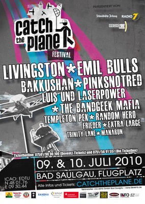 Party Flyer: CATCH THE PLANE FESTIVAL 2010 am 09.07.2010 in Bad Saulgau