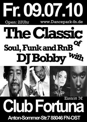 Party Flyer: The Classics of Soul, Funk and R&B am 09.07.2010 in Friedrichshafen