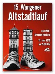 Party Flyer: 15. Wangener Altstadtlauf am 19.06.2010 in Wangen im Allgu