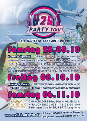 Party Flyer: 25 Party tour am 08.10.2010 in Warthausen