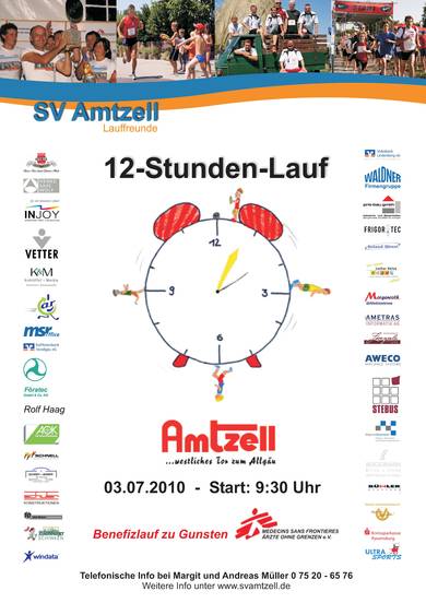 Party Flyer: 12-Stunden-Lauf: Heies Rennen in Amtzell! am 03.07.2010 in Amtzell