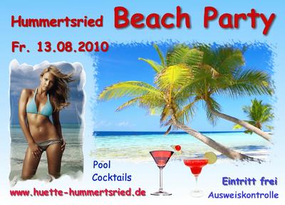 Party Flyer: Beach Party MSC-Hummertsried am 13.08.2010 in Eberhardzell