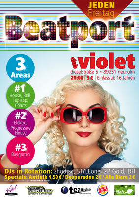 Party Flyer: 16 Party "Holiday Edition" @ Club Violet am 13.08.2010 in Neu-Ulm