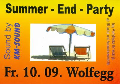 Party Flyer: Summer-End-Party am 10.09.2010 in Wolfegg