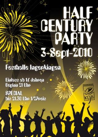 Party Flyer: Half century Party am 03.09.2010 in Schemmerhofen