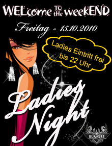 Party Flyer: WELcome the weekEND - Ladies Night am 15.10.2010 in Stuttgart