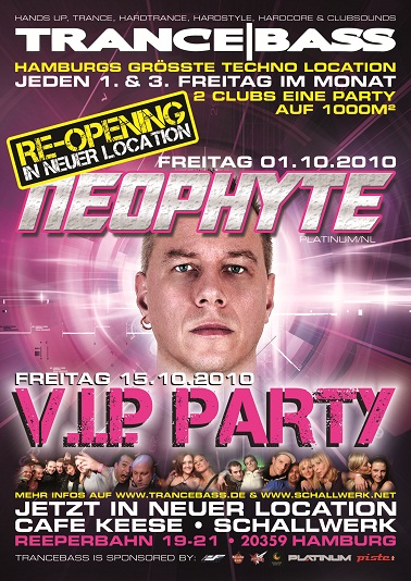 Party Flyer: Trancebass Re-Opening in 2 Clubs am 01.10.2010 in Hamburg