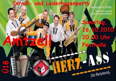 Party Flyer: Dirndl- und Lederhosenparty am 16.10.2010 in Amtzell