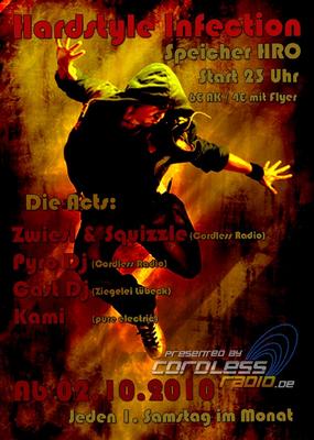 Party Flyer: Hardstyle Infection am 02.10.2010 in Rostock