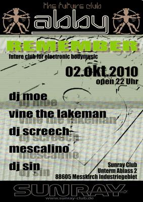 Party Flyer: Old AbbyRevival 90-er im Sunray Messkirch am 02.10.2010 in Mekirch