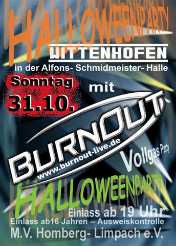 Party Flyer: Halloweenparty in Wittenhofen am 31.10.2010 in Deggenhausertal
