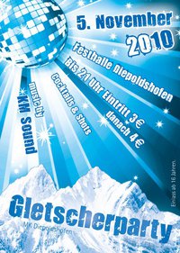 Party Flyer: Gletscherparty am 05.11.2010 in Leutkirch im Allgäu