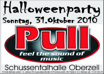 Party Flyer: Halloweenparty in der Schussentalhalle in Oberzell am 31.10.2010 in Ravensburg