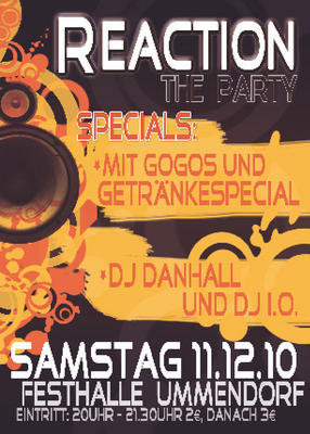 Party Flyer: Reaction 2010 in der Festhalle Ummendorf am 11.12.2010 in Ummendorf