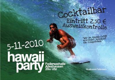 Party Flyer: Hawaii-Party am 05.11.2010 in Alleshausen