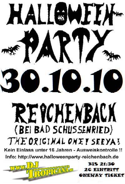 Party Flyer: Halloweenparty am 30.10.2010 in Bad Schussenried