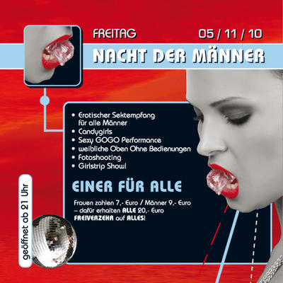 Party Flyer: Nacht der Mnner @ Alpenmax MM am 05.11.2010 in Memmingen
