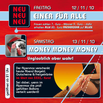 Party Flyer: Einer fr alle @ Alpenmax MM am 12.11.2010 in Memmingen