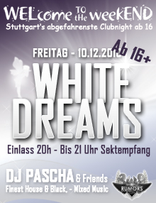 Party Flyer: WELcome the weekEND - White Dreams (Party ab 16) am 10.12.2010 in Stuttgart