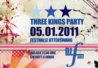 Party Flyer: Three-Kings-Party am 05.01.2011 in Bad Schussenried