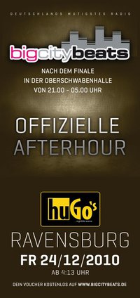 Party Flyer: BigCityBeats Vol.13 - Aftershowparty im Club huGo's am 24.12.2010 in Ravensburg
