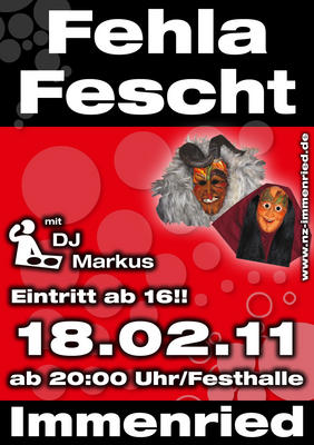 Party Flyer: Fehla-Fescht 2011 am 18.02.2011 in Kilegg