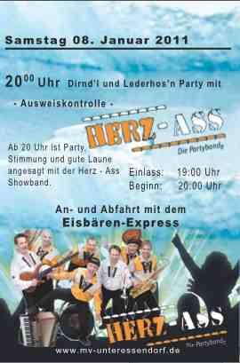 Party Flyer: Eisbrenfest 2010 (Herz-Ass Showband) am 08.01.2011 in Hochdorf