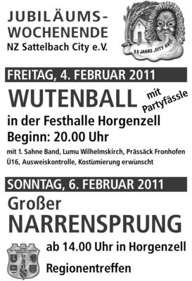 Party Flyer: Wutenball in Horgenzell am 04.02.2011 in Horgenzell