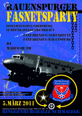 Party Flyer: Rauenspurger FASNETSPARTY 2011 am 05.03.2011 in Ravensburg