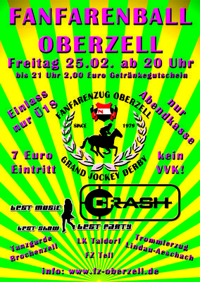 Party Flyer: FANFARENBALL Oberzell am 25.02.2011 in Ravensburg