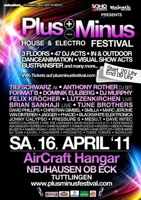Party Flyer: PlusMinus+-Musikfestival @ SOHO EVENTS am 16.04.2011 in Neuhausen ob Eck