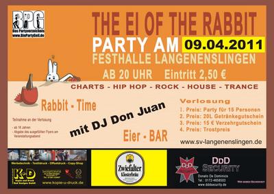 Party Flyer: The Ei Of The Rabbit Party am 09.04.2011 in Langenenslingen