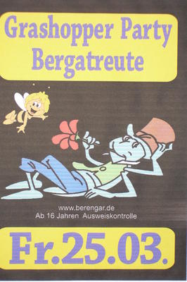 Party Flyer: Grashopperparty am 25.03.2011 in Bergatreute