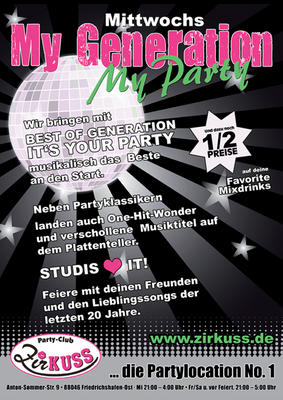 Party Flyer: MY GENERATION - MY PARTY am 06.04.2011 in Friedrichshafen