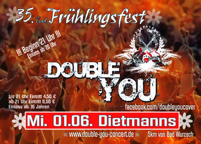 Party Flyer: 35. Frhlingsfest - Himmelfahrtsrock mit Double You am 01.06.2011 in Bad Wurzach