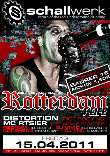 Party Flyer: Hardcore Intention prsentiert: Rotterdam 4 Life am 15.04.2011 in Hamburg