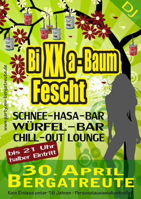 Party Flyer: BIXXA-BAUM FESCHT in Bergatreute am 30.04.2011 in Bergatreute