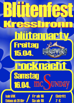 Party Flyer: Heaven beim Bltenfest in Kressbronn am Bodensee am 15.04.2011 in Kressbronn