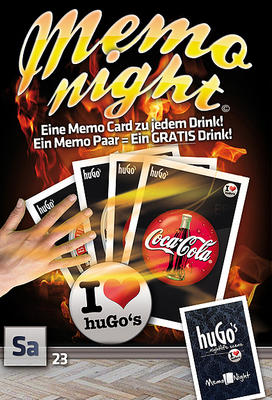 Party Flyer: huGo's - Memo-Night am 23.04.2011 in Ravensburg