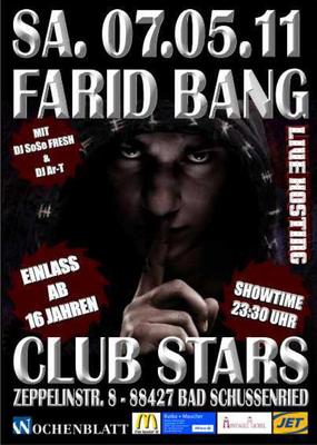 Party Flyer: Farid Bang im CLUB STARS am 07.05.2011 in Bad Schussenried