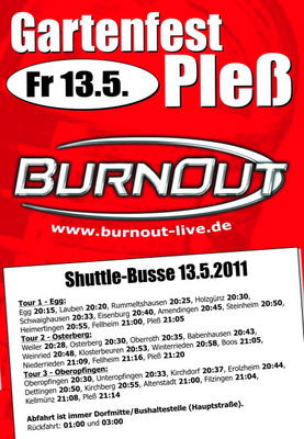 Party Flyer: Gartenfest Pless am 13.05.2011 in Ple